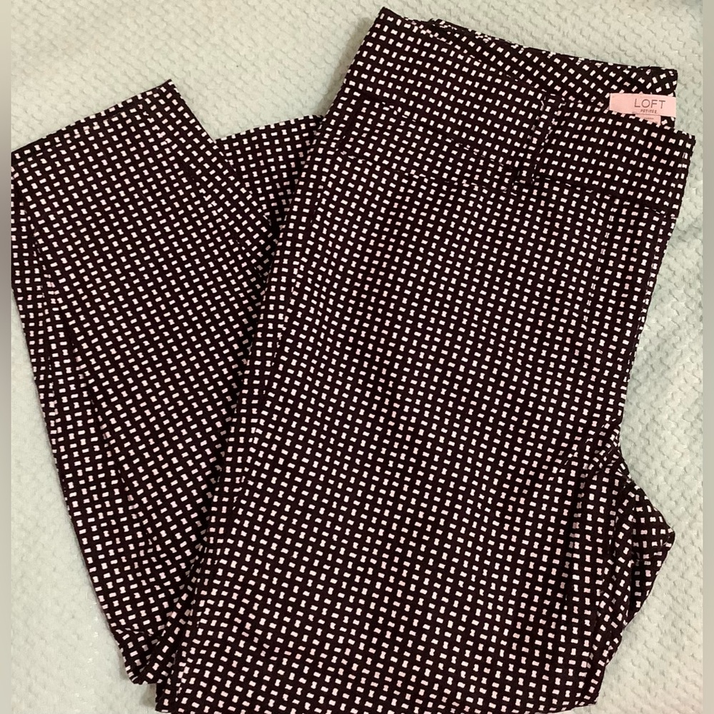 LOFT Black & White Capri Pants Petite Capris